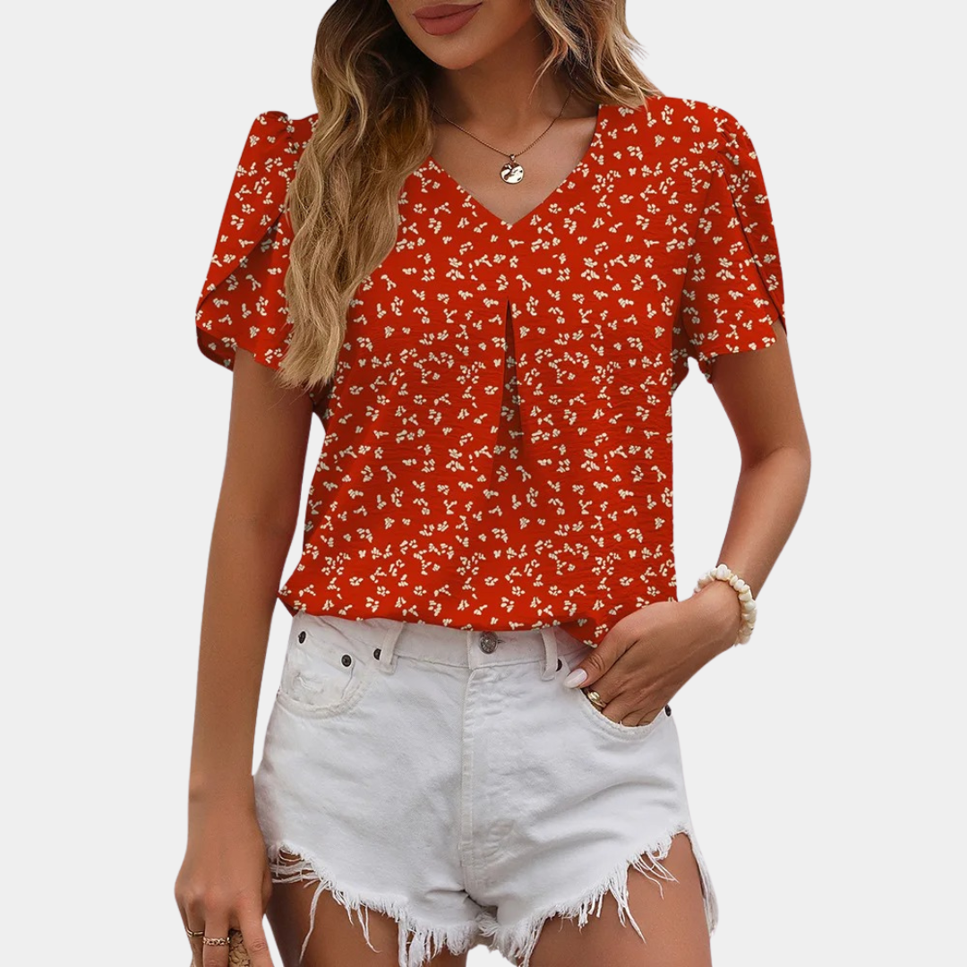 Aurelia - Elegante Damenbluse mit V-Ausschnitt