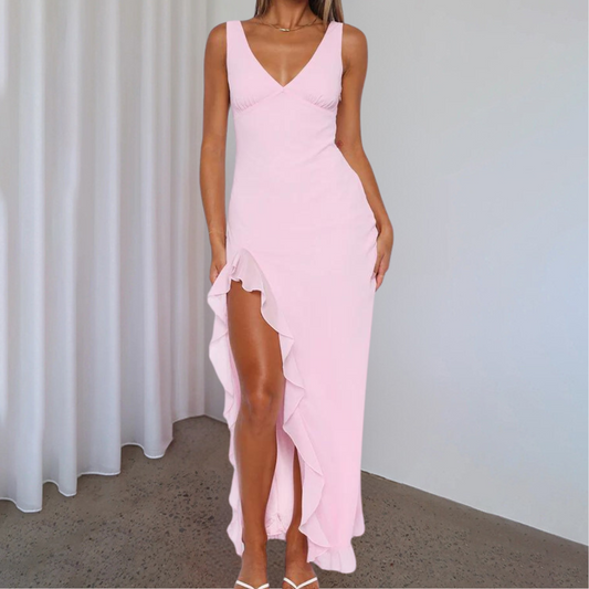 Ileana - Schickes Kleid mit Rüschenschlitz für Frauen