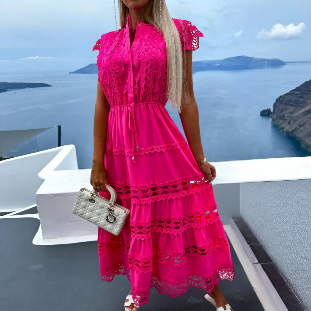 Antonina - Luxuriöses langes Spitzenkleid mit stilvollen Details