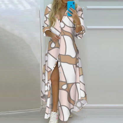 Antonia - Kreatives Kleid mit modernem Zeitungsdruck