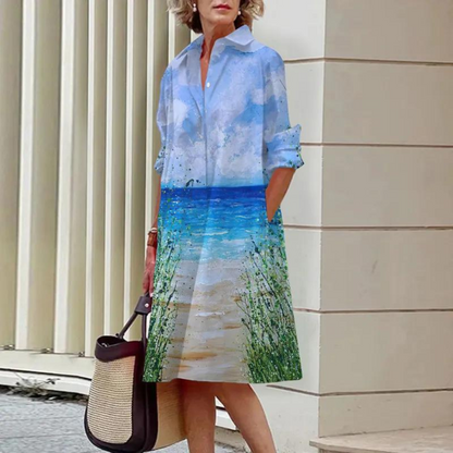 Jemaine - Fröhliches Sommerkleid mit Aquarelldruck