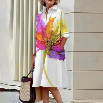 Jemaine - Fröhliches Sommerkleid mit Aquarelldruck