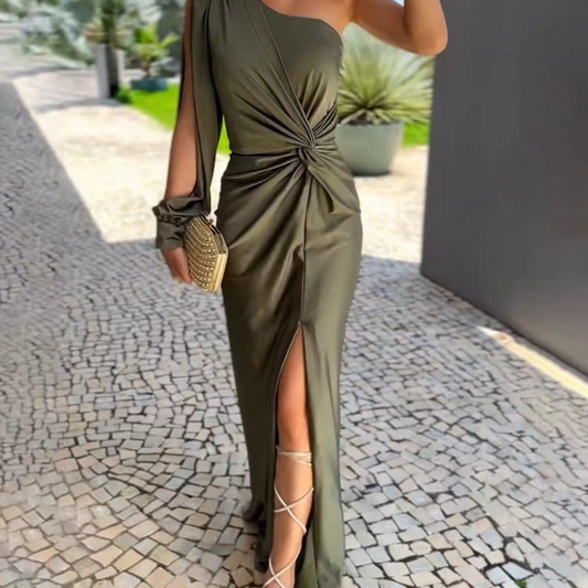 Kaylee - Elegantes langes Kleid mit einer Schulter für Frauen