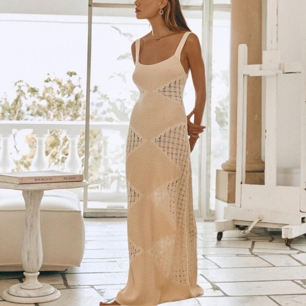 Zaida - Modisches langes Strickkleid für Frauen