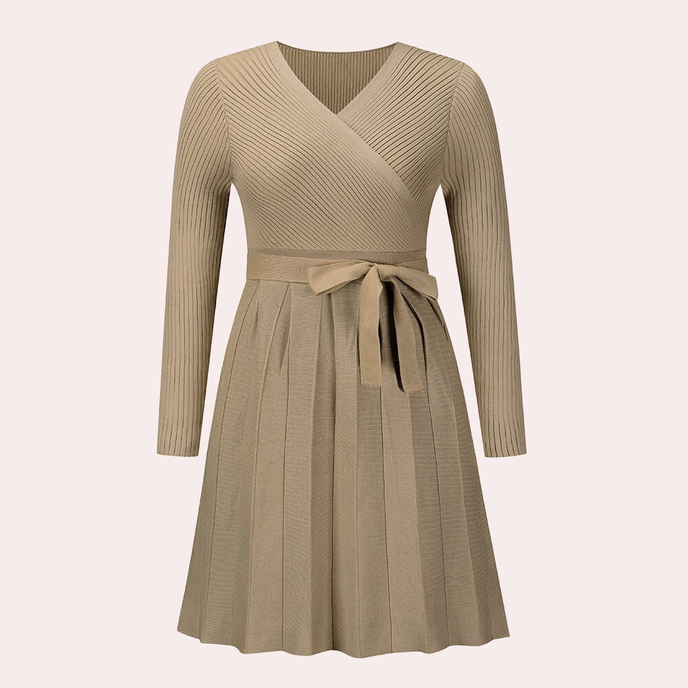 Dahlia - Elegantes plissiertes Midikleid für Frauen