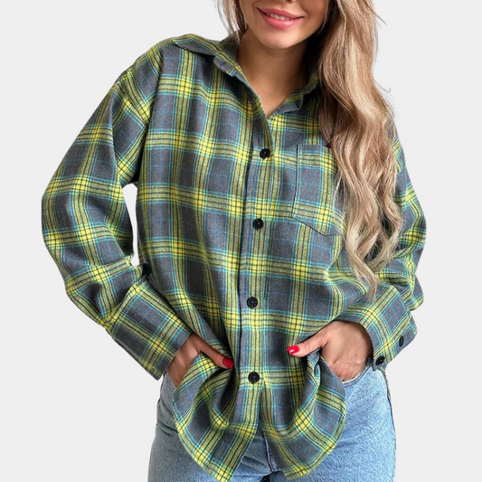Iryna - Stilvolles langärmeliges Karohemd für Damen