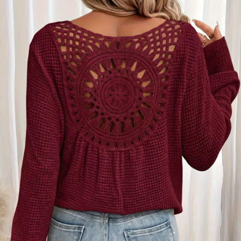 Violetta - Langärmeliges, elegantes Damen-Top aus Strick