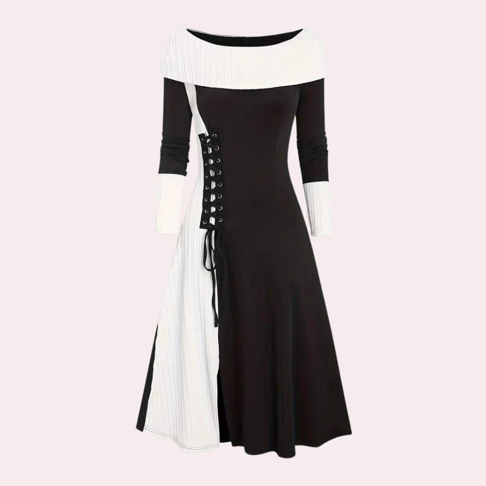 Seraphine - Damen-Schnürkleid mit Farbflecken
