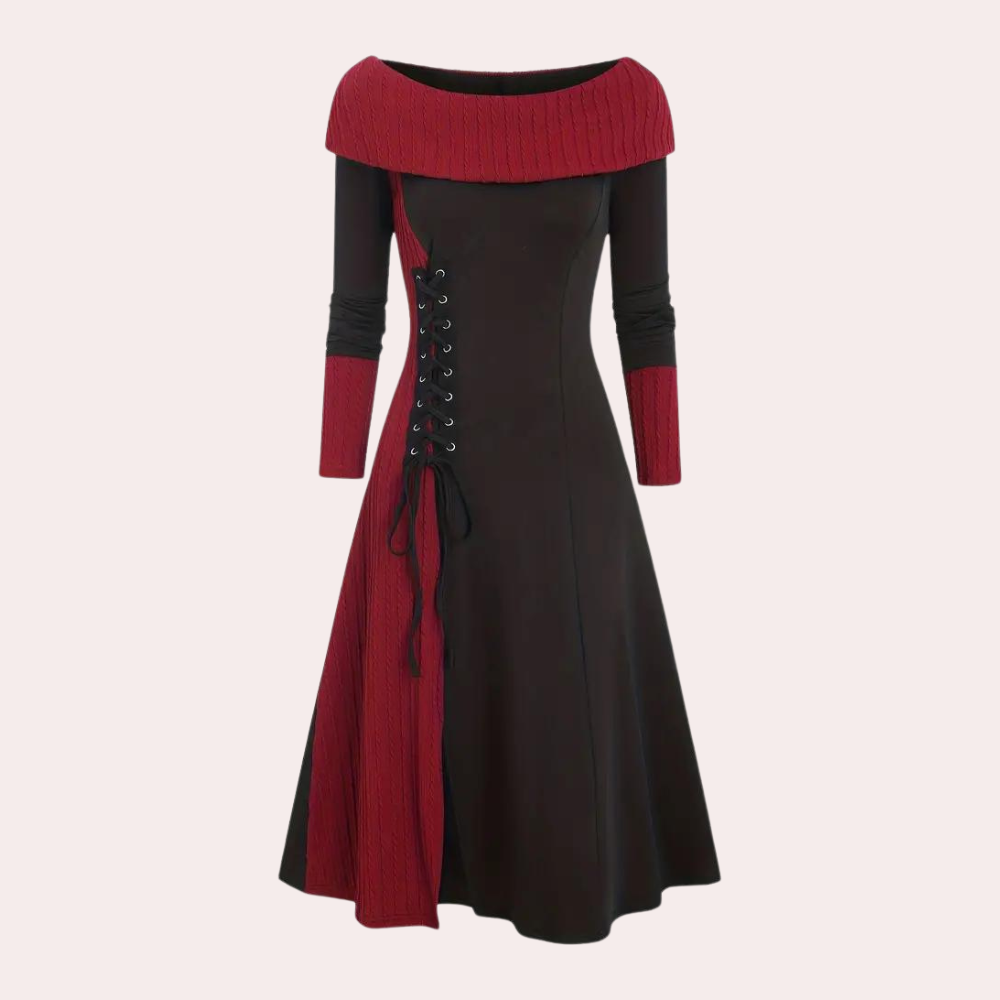 Seraphine - Damen-Schnürkleid mit Farbflecken
