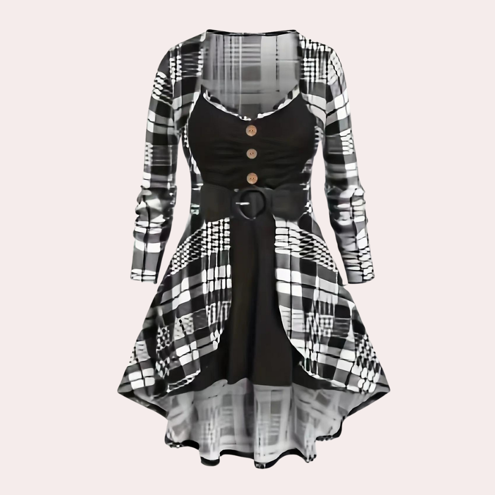 Andrada - Lässiges kariertes Kleid für Frauen