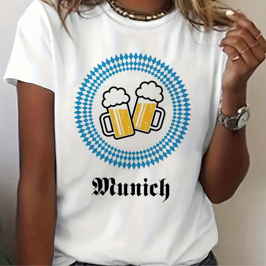 Viviane - Damen Oktoberfest Shirt mit bequemem Rundhalsausschnitt