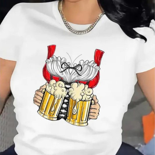 Odetta - Damen-T-Shirt Dirndl Bier Oktoberfest