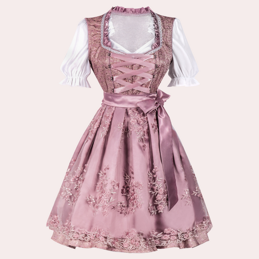 Miren - Oktoberfestkleid mit Blumenverzierung für Damen
