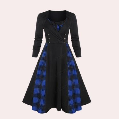 Rania - Damenkleid mit modischem Karomuster