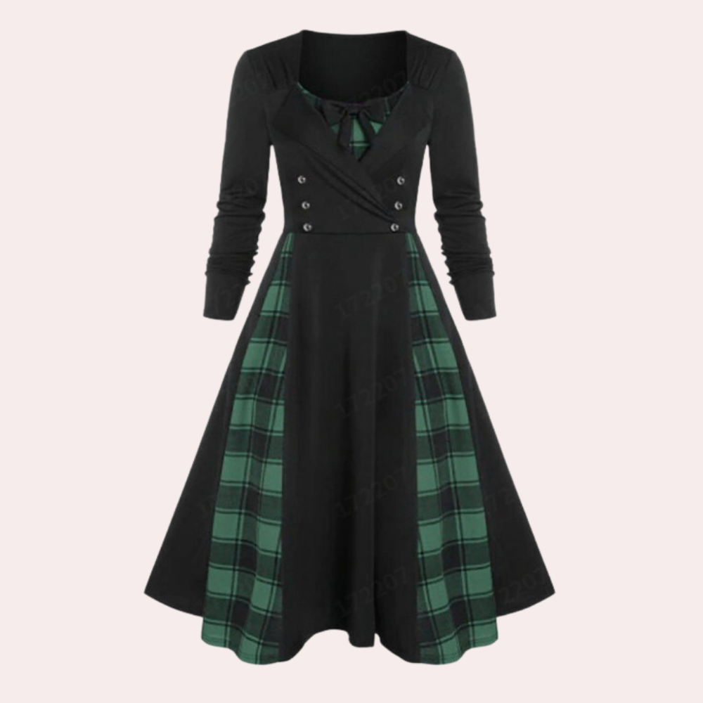 Rania - Damenkleid mit modischem Karomuster