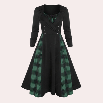 Rania - Damenkleid mit modischem Karomuster