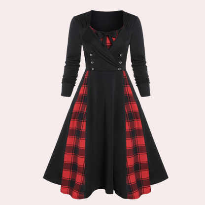 Rania - Damenkleid mit modischem Karomuster