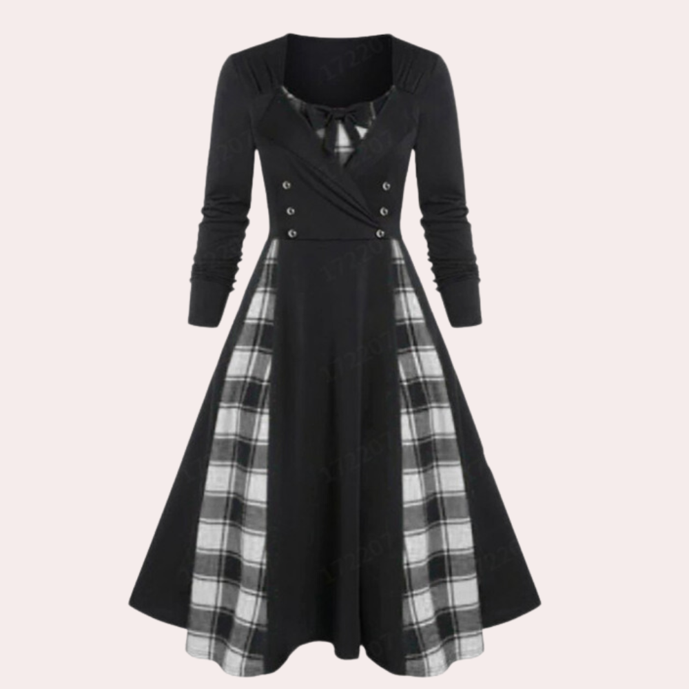 Rania - Damenkleid mit modischem Karomuster