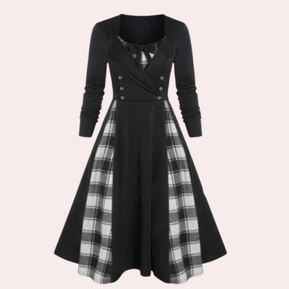 Rania - Damenkleid mit modischem Karomuster