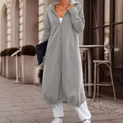 Elaine - Langer Wintermantel mit Kapuze für Frauen