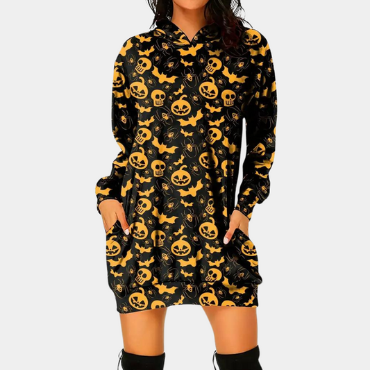 Csilla - Trendiges Mini-Kapuzenkleid für Halloween