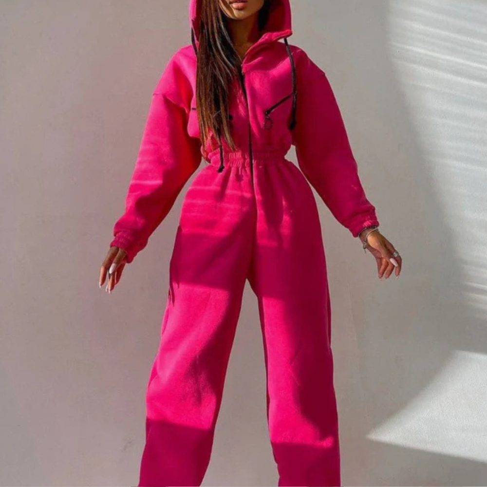 REBECCA - Warmer Jumpsuit mit Kapuze für Frauen