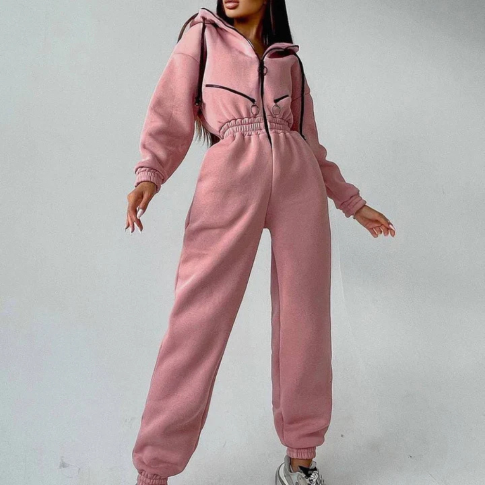 REBECCA - Warmer Jumpsuit mit Kapuze für Frauen