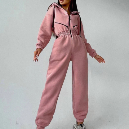 REBECCA - Warmer Jumpsuit mit Kapuze für Frauen