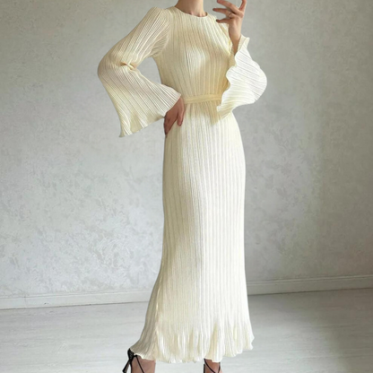 JACQUELINE - Zeitloses plissiertes Maxikleid für Frauen