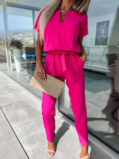 Jumpsuit mit V-Ausschnitt - Cam