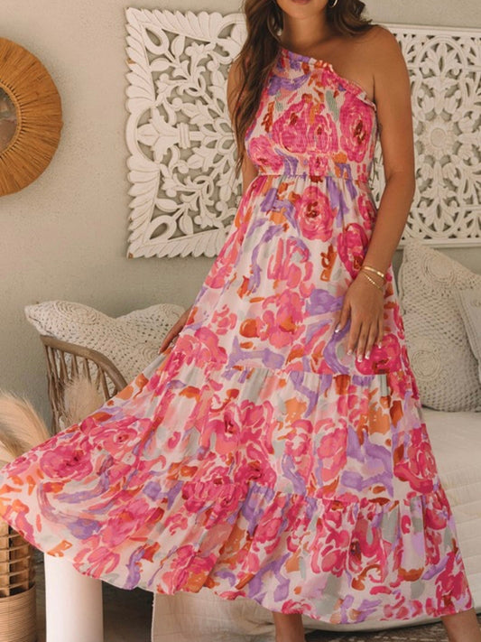 Gemalte Blütenblätter Maxikleid
