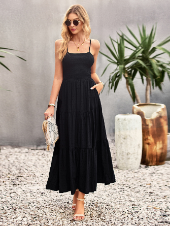 Calliope - Maxikleid mit kariertem Halstuch