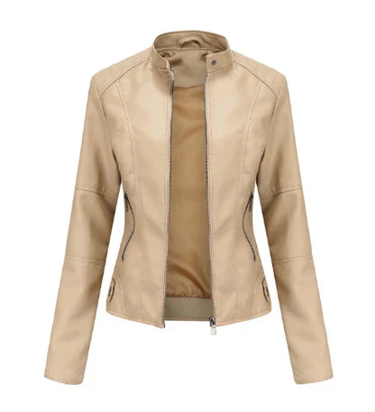 Meli - damen lederjacke mit mao