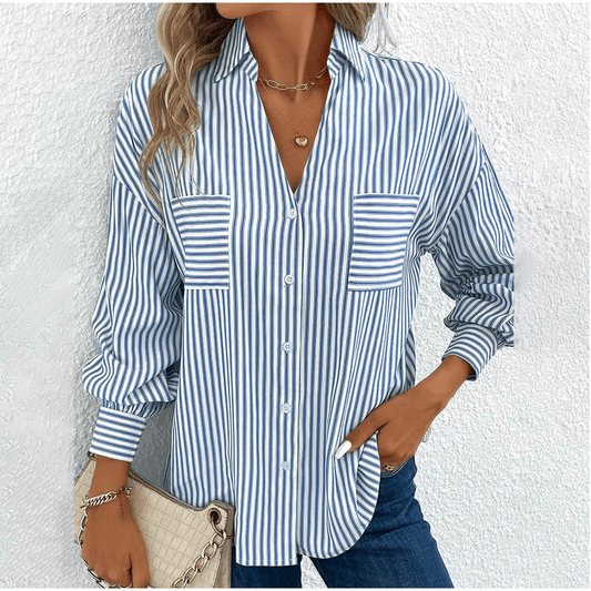 Balbina - Gestreifte Bluse mit langen Ärmeln