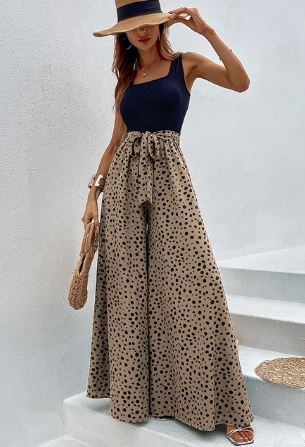 Camille - Jumpsuit mit weitem Bein und Polka-Dot-Druck
