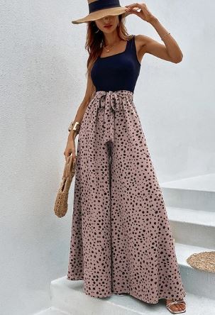 Camille - Jumpsuit mit weitem Bein und Polka-Dot-Druck