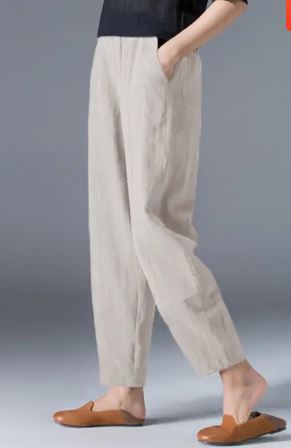Puffhose aus Baumwolle und Hanf für Damenmode