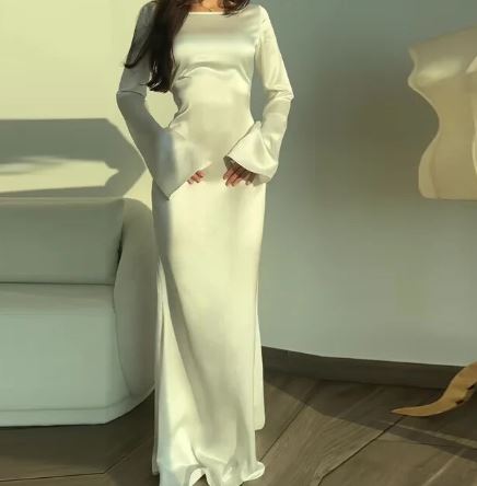 Lindsay | Elegantes langärmeliges Partykleid aus Satin