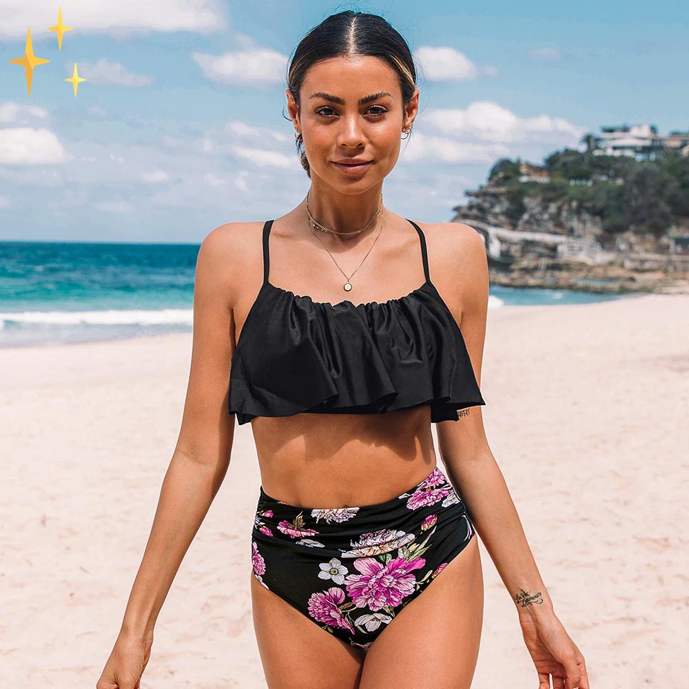 Eugenia® | Bikinioberteil + Hose mit hoher Taille - Fühlen Sie sich selbstbewusst und schön in der Sonne