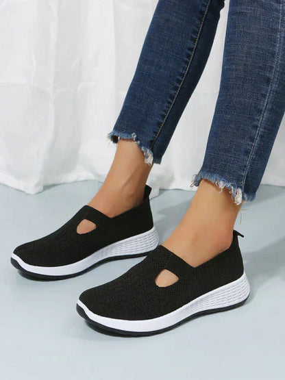 Slip-On Casual Flache Stoffschuhe