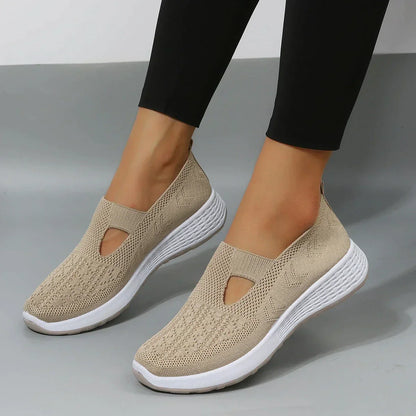 Slip-On Casual Flache Stoffschuhe