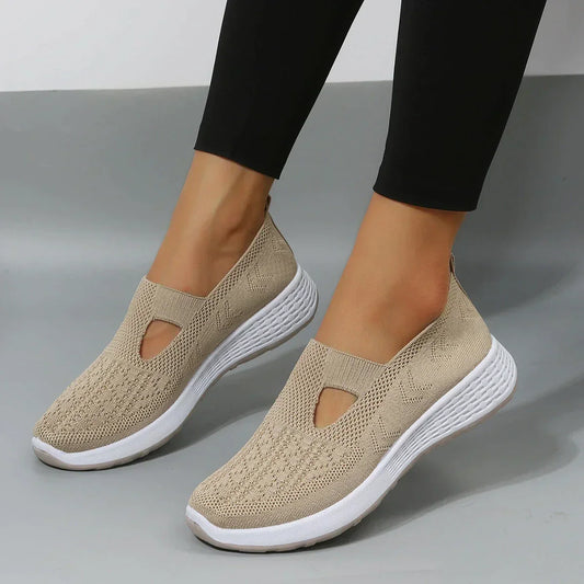 Slip-On Casual Flache Stoffschuhe