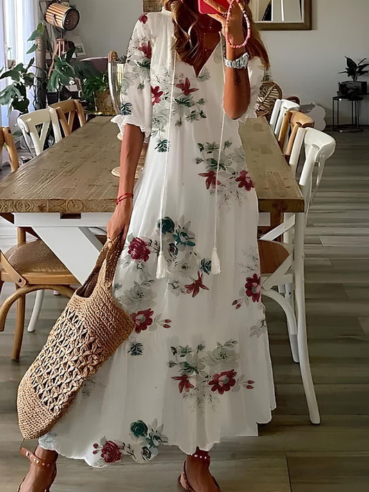 Cecille - Langärmeliges Kleid mit Rüschen für Frauen