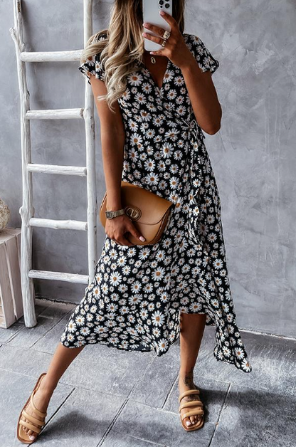 Chanelle - Midikleid mit Gänseblümchenmuster
