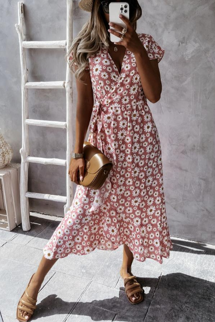 Chanelle - Midikleid mit Gänseblümchenmuster