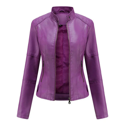 Meli - damen lederjacke mit mao
