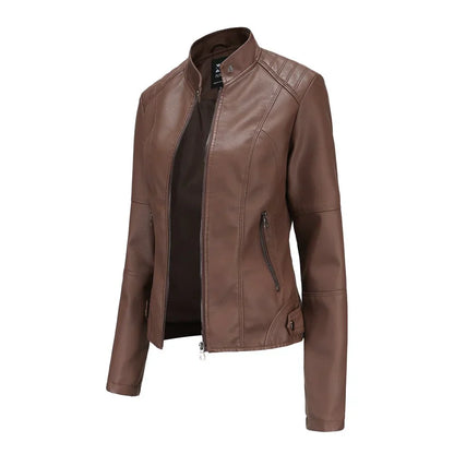 Meli - damen lederjacke mit mao