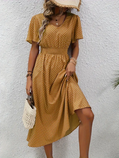 Chastienne - Bedrucktes kurzärmeliges Freizeitkleid