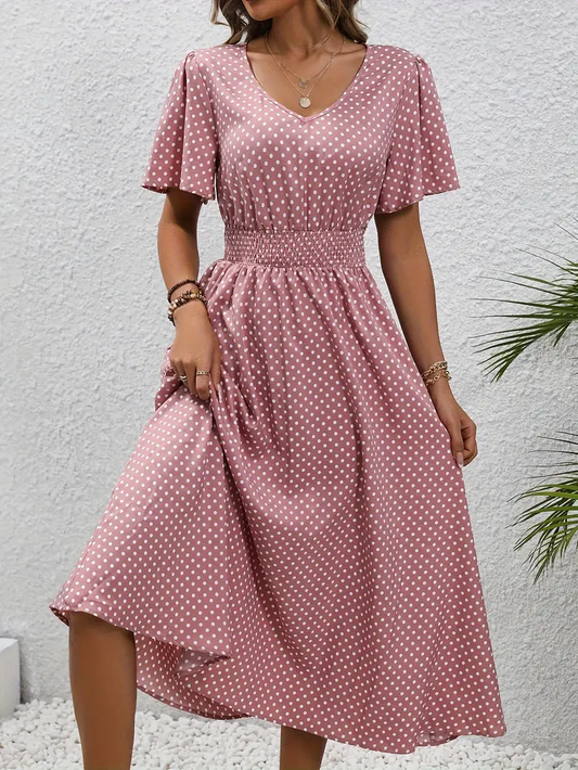 Chastienne - Bedrucktes kurzärmeliges Freizeitkleid