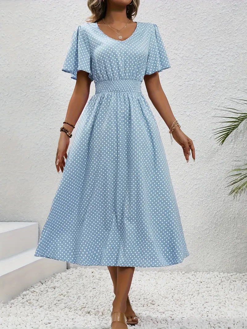 Chastienne - Bedrucktes kurzärmeliges Freizeitkleid